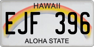 HI license plate EJF396
