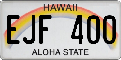 HI license plate EJF400