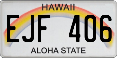HI license plate EJF406