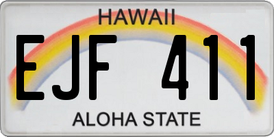 HI license plate EJF411