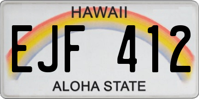 HI license plate EJF412