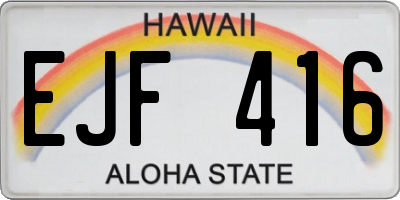 HI license plate EJF416