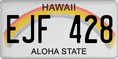 HI license plate EJF428