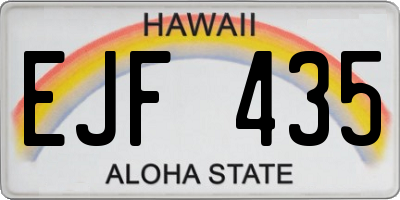 HI license plate EJF435