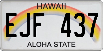 HI license plate EJF437