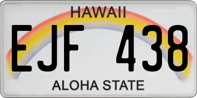 HI license plate EJF438