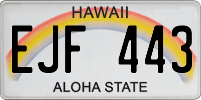 HI license plate EJF443