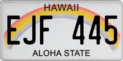 HI license plate EJF445