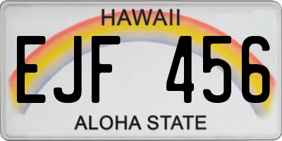 HI license plate EJF456