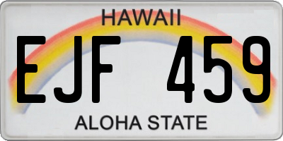 HI license plate EJF459