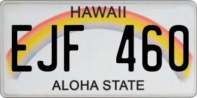 HI license plate EJF460
