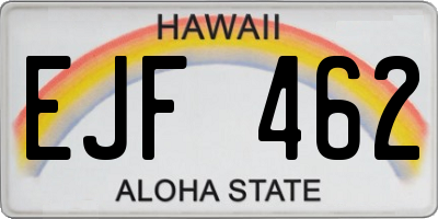 HI license plate EJF462
