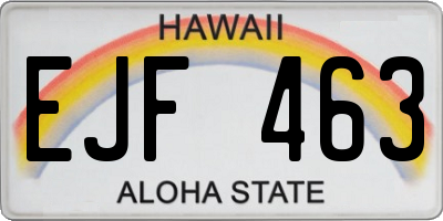 HI license plate EJF463