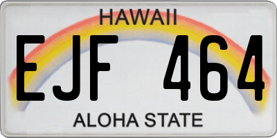 HI license plate EJF464