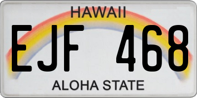 HI license plate EJF468