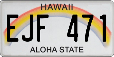 HI license plate EJF471
