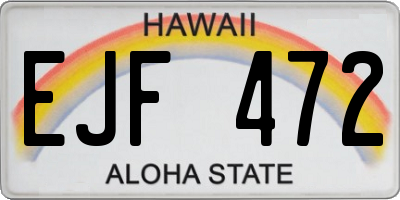HI license plate EJF472
