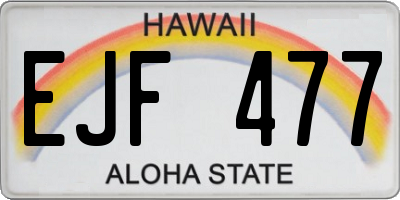 HI license plate EJF477