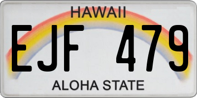 HI license plate EJF479