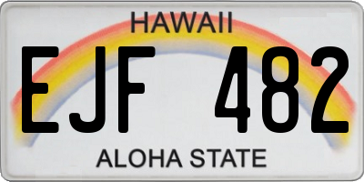 HI license plate EJF482