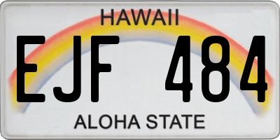 HI license plate EJF484