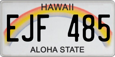 HI license plate EJF485