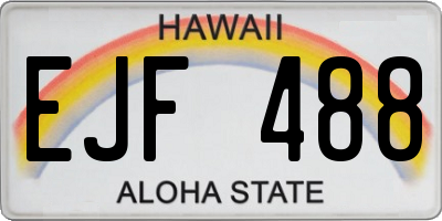 HI license plate EJF488
