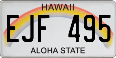HI license plate EJF495