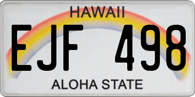HI license plate EJF498