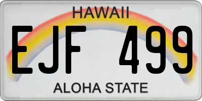 HI license plate EJF499