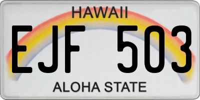 HI license plate EJF503