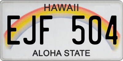 HI license plate EJF504