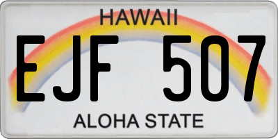 HI license plate EJF507