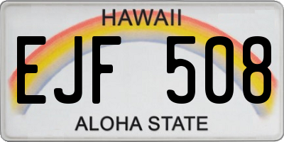 HI license plate EJF508