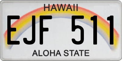 HI license plate EJF511