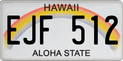 HI license plate EJF512
