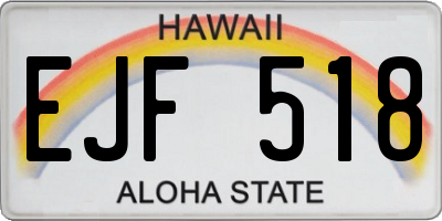 HI license plate EJF518