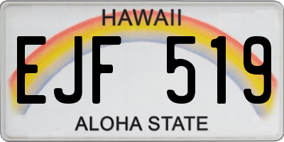HI license plate EJF519