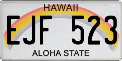 HI license plate EJF523