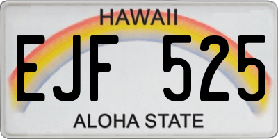 HI license plate EJF525