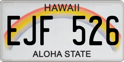 HI license plate EJF526