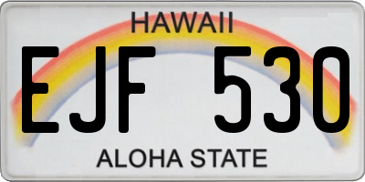 HI license plate EJF530