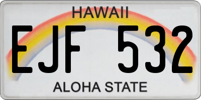 HI license plate EJF532