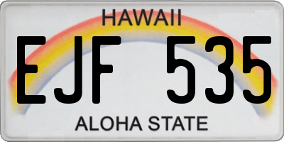 HI license plate EJF535