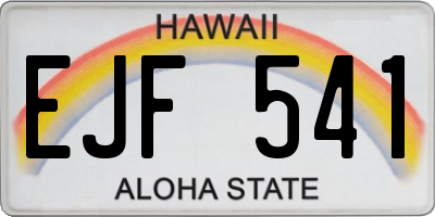 HI license plate EJF541
