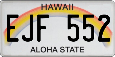 HI license plate EJF552