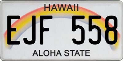 HI license plate EJF558