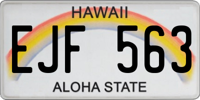 HI license plate EJF563