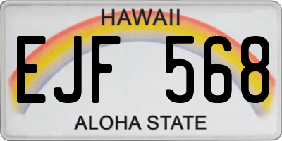 HI license plate EJF568