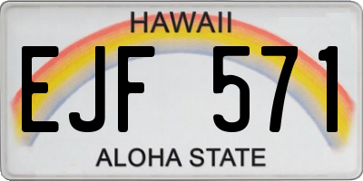 HI license plate EJF571